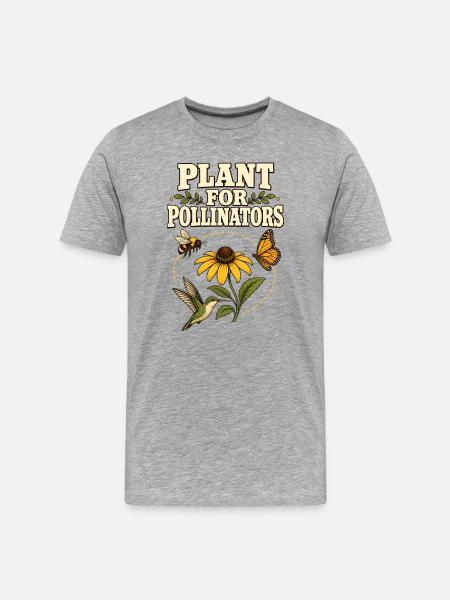 Don de jardin pour pollinisateurs - T-shirt bio Premium Homme - gris chiné