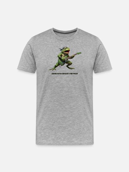 Joe Frog Gitarre - Männer Premium Bio T-Shirt - Grau meliert