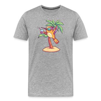 Vacances d’été du Colibri - T-shirt bio Premium Homme - gris chiné - Devant - Damien (186cm)