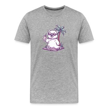 Vacances d’été de l’ours polaire - T-shirt bio Premium Homme - gris chiné - Devant - Damien (186cm)