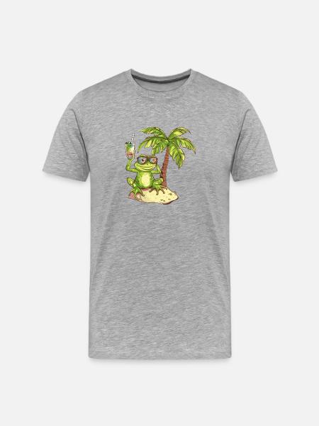 Frog Summer Holiday - Men's Premium Organic T-Shirt - heather grey