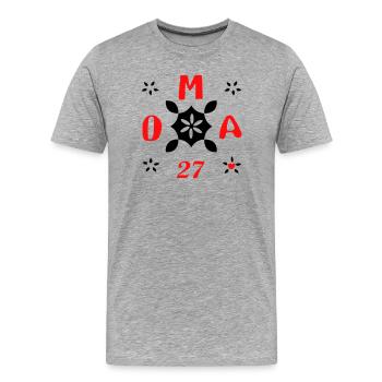 Grand-mère 2027 - T-shirt bio Premium Homme - gris chiné - Devant - Damien (186cm)