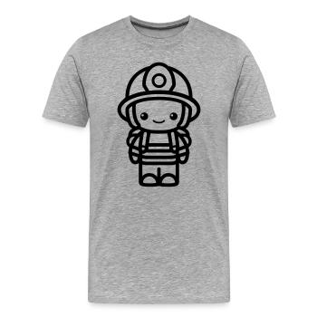 Feuerwehrmann - Männer Premium Bio T-Shirt - Grau meliert - Vorne - Damien (186cm)