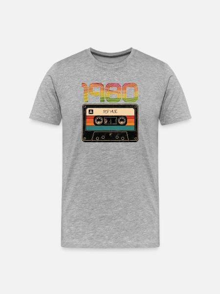 1980s Retro Cassette Vibes - Men's Premium Organic T-Shirt - heather grey