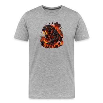 Guerrier de lave tigre à dents de sabre - T-shirt bio Premium Homme - gris chiné - Devant - Damien (186cm)