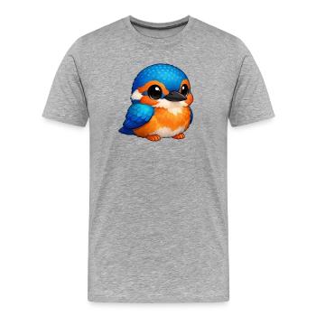 Eisvogel - Männer Premium Bio T-Shirt - Grau meliert - Vorne - Damien (186cm)