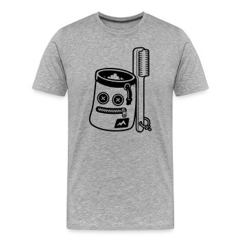 Motif du pinceau à craie en bloc - T-shirt bio Premium Homme - gris chiné - Devant - Damien (186cm)