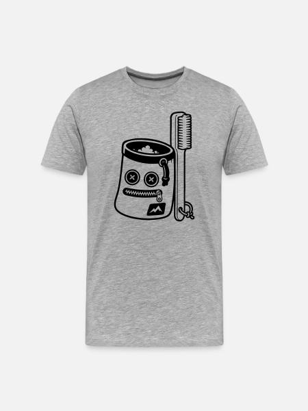 Bouldering Chalkbag Brush Motif - Men's Premium Organic T-Shirt - heather grey