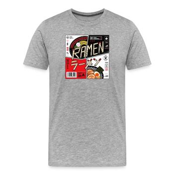 Ramen Design | Kanji | Japanische Schriftzeichen - Männer Premium Bio T-Shirt - Grau meliert - Vorne - Damien (186cm)