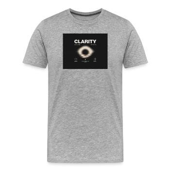 Clarity – Minimal Future Graphic - Männer Premium Bio T-Shirt - Grau meliert - Vorne - Damien (186cm)