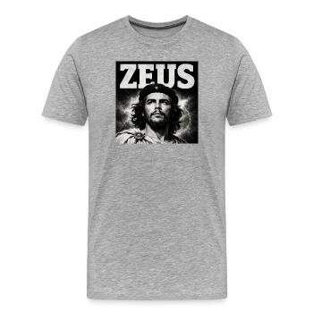 Zeus Che Noir & Blanc - T-shirt bio Premium Homme - gris chiné - Devant - Damien (186cm)