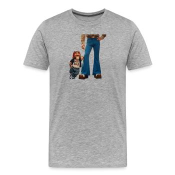 Little Hero - Männer Premium Bio T-Shirt - Grau meliert - Vorne - Damien (186cm)