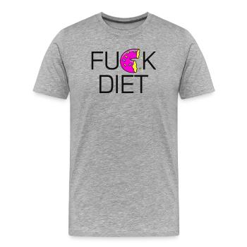 Merde la chemise diète en donut - T-shirt bio Premium Homme - gris chiné - Devant - Damien (186cm)