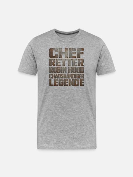 Chief Savior Robin Hood Legend - Men's Premium Organic T-Shirt - heather grey