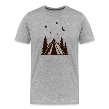 Nuit étoilée du camp forestier - T-shirt bio Premium Homme - gris chiné - Devant - Damien (186cm)