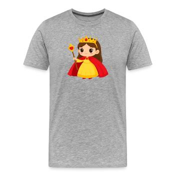 La Petite Reine au Sceptre – Personnage de la bande dessinée Kawaii - T-shirt bio Premium Homme - gris chiné - Devant - Damien (186cm)