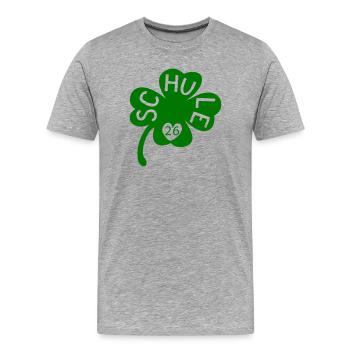 Schule 26 Kleeblatt - Männer Premium Bio T-Shirt - Grau meliert - Vorne - Damien (186cm)