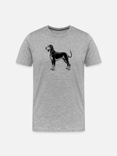 Schwarz-Tan-Coonhound - Männer Premium Bio T-Shirt - Grau meliert
