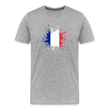 Éclaboussure du drapeau français - T-shirt bio Premium Homme - gris chiné - Devant - Damien (186cm)