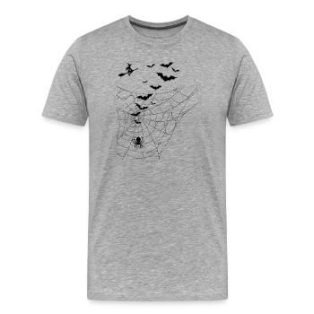 Un design d’Halloween effrayant - T-shirt bio Premium Homme - gris chiné - Devant - Damien (186cm)