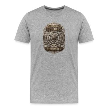 Bouldering Bold Bolder Boulderer - T-shirt bio Premium Homme - gris chiné - Devant - Damien (186cm)
