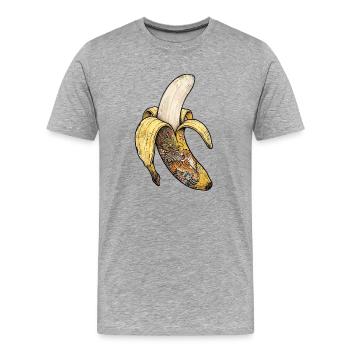 Tatouages japonais de banane - T-shirt bio Premium Homme - gris chiné - Devant - Damien (186cm)