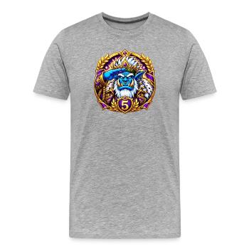 Badge Niveau 5 - T-shirt bio Premium Homme - gris chiné - Devant - Damien (186cm)