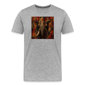 Éléphant  - T-shirt bio Premium Homme - gris chiné - Devant - Damien (186cm)