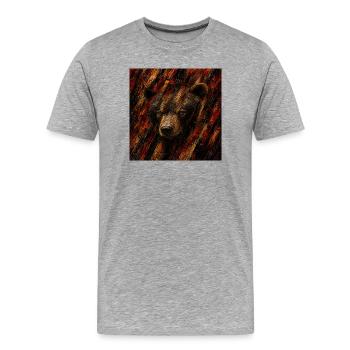 Bär - Männer Premium Bio T-Shirt - Grau meliert - Vorne - Damien (186cm)