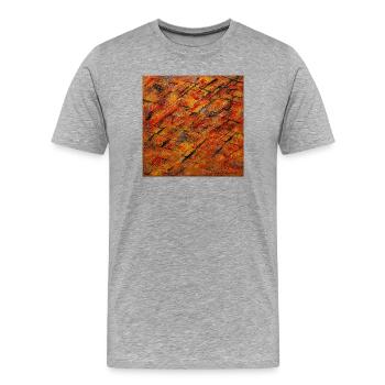 Grille Incandescente Abstraite - T-shirt bio Premium Homme - gris chiné - Devant - Damien (186cm)