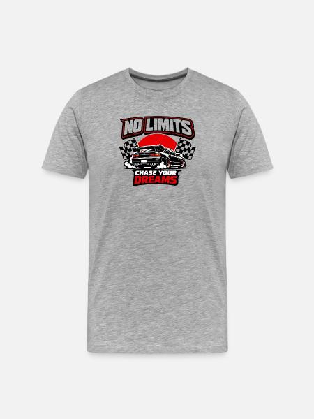 No Limits – Chase Your Dreams Auto - Men's Premium Organic T-Shirt - heather grey