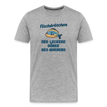  Fischbrötchen Der Leckere Döner Des Nordens - Männer Premium Bio T-Shirt - Grau meliert - Vorne - Damien (186cm)