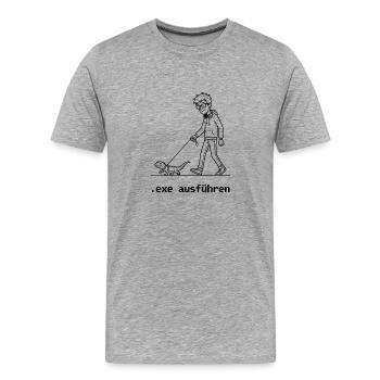 exe ausführen Sys ADMIN Systemadministrator Nerd - Männer Premium Bio T-Shirt - Grau meliert - Vorne - Damien (186cm)