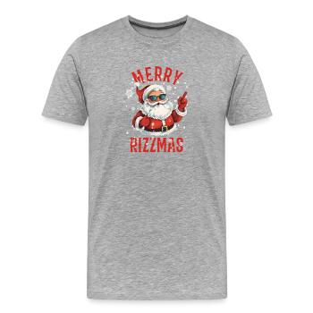 Fröhliche Rizzmas Lustiges Weihnachtsgeschenk - Männer Premium Bio T-Shirt - Grau meliert - Vorne - Damien (186cm)