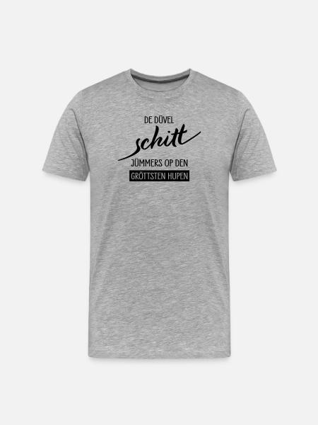 De Duevel Schitt Juempers Shirt - Männer Premium Bio T-Shirt - Grau meliert