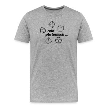 rein platonisch - Männer Premium Bio T-Shirt - Grau meliert - Vorne - Damien (186cm)