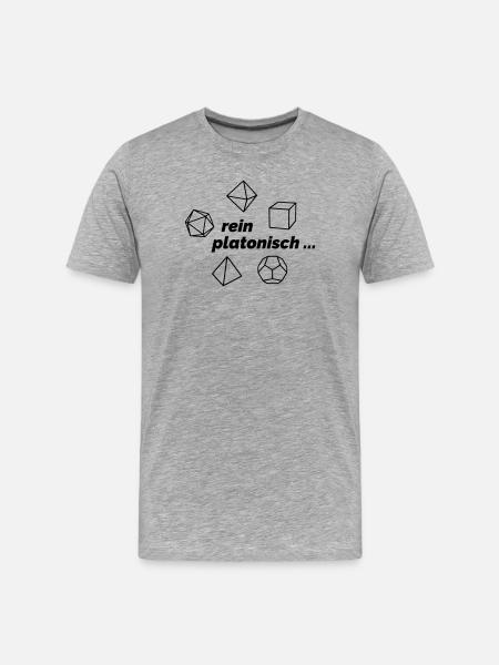 rein platonisch - Männer Premium Bio T-Shirt - Grau meliert
