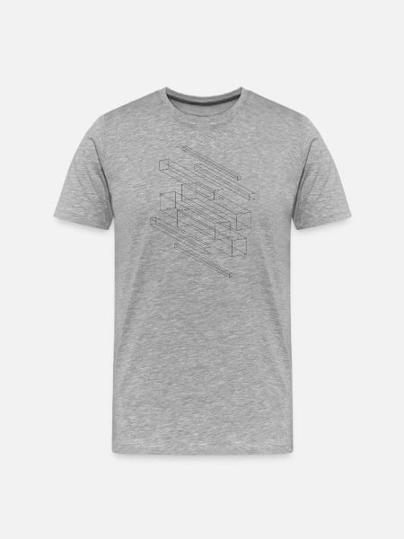 Isometric squares grid - Men's Premium Organic T-Shirt - heather grey