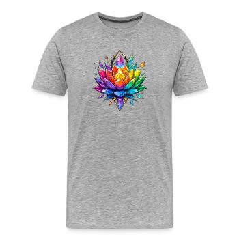 Lotus de Cristal Lumineux - T-shirt bio Premium Homme - gris chiné - Devant - Damien (186cm)