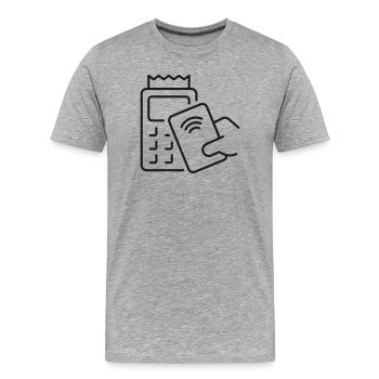 Icône de ligne de paiement sans contact Vecteur de réception NFC A - T-shirt bio Premium Homme - gris chiné - Devant - Damien (186cm)
