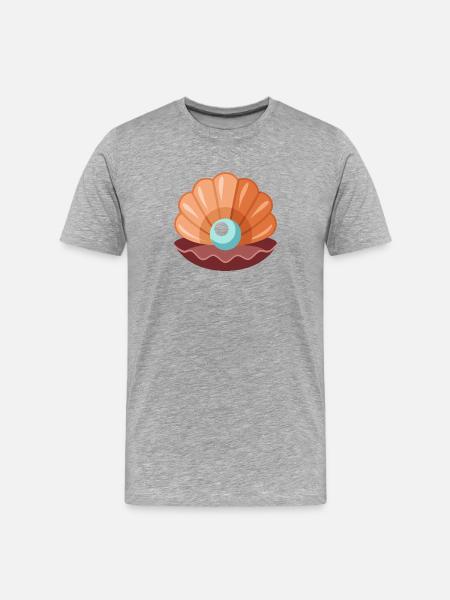 Palourde avec Perle - T-shirt bio Premium Homme - gris chiné