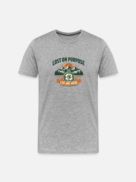 Perdu ? Découvrez plus d’aventures - T-shirt bio Premium Homme - gris chiné