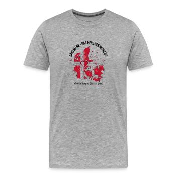 Dänemark Herz des Nordens - Männer Premium Bio T-Shirt - Grau meliert - Vorne - Damien (186cm)