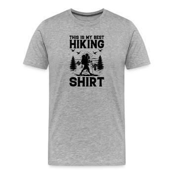 This is my best Hiking Shirt Outdoor Hiking - Männer Premium Bio T-Shirt - Grau meliert - Vorne - Damien (186cm)