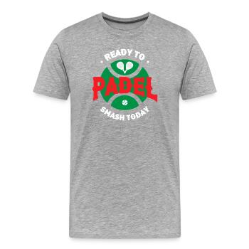 Ready_to_Smash_Today_Padel - Men's Premium Organic T-Shirt - heather grey - Front - Damien (186cm)
