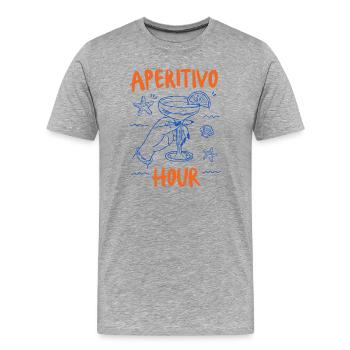 Aperitivo Hour Coastal Cocktail Mood - Men's Premium Organic T-Shirt - heather grey - Front - Damien (186cm)