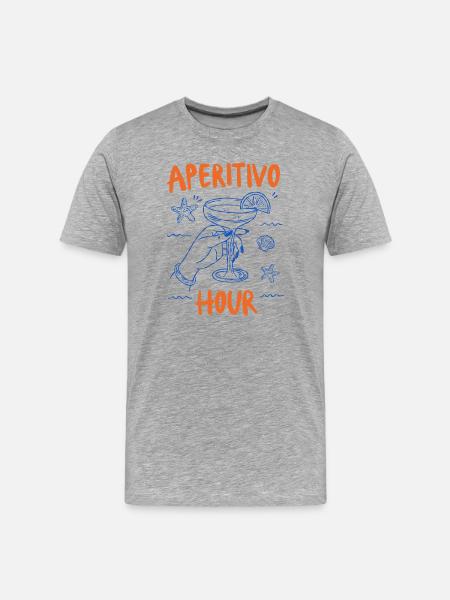 Aperitivo Hour Coastal Cocktail Mood - Men's Premium Organic T-Shirt - heather grey