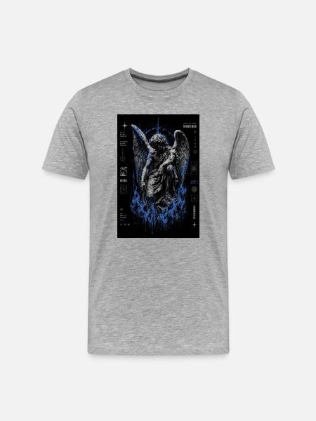 Indigo Flame Angel - Men's Premium Organic T-Shirt - heather grey