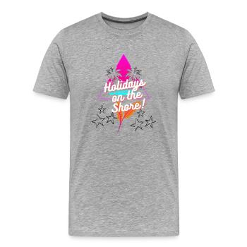 Neon Shore Urlaub - Männer Premium Bio T-Shirt - Grau meliert - Vorne - Damien (186cm)