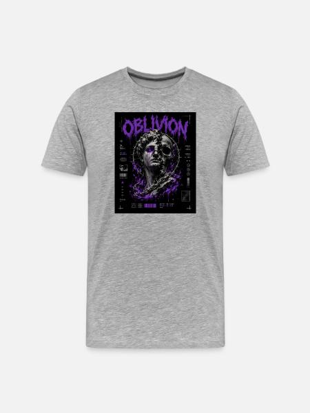 Statue néon d’Oblivion Chaos - T-shirt bio Premium Homme - gris chiné